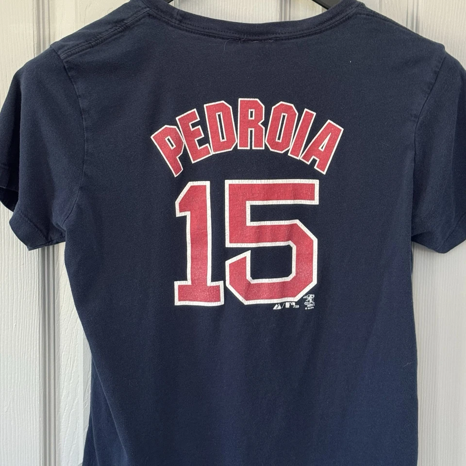 Camiseta deportiva Majestic Boston Red Sox Dustin Pedroia 15 juvenil talla grande Foto 2 de 4