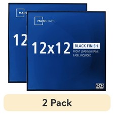 12x12 Black Front Loading Picture Frame 2 Pack Wall Mount or Tabletop Display