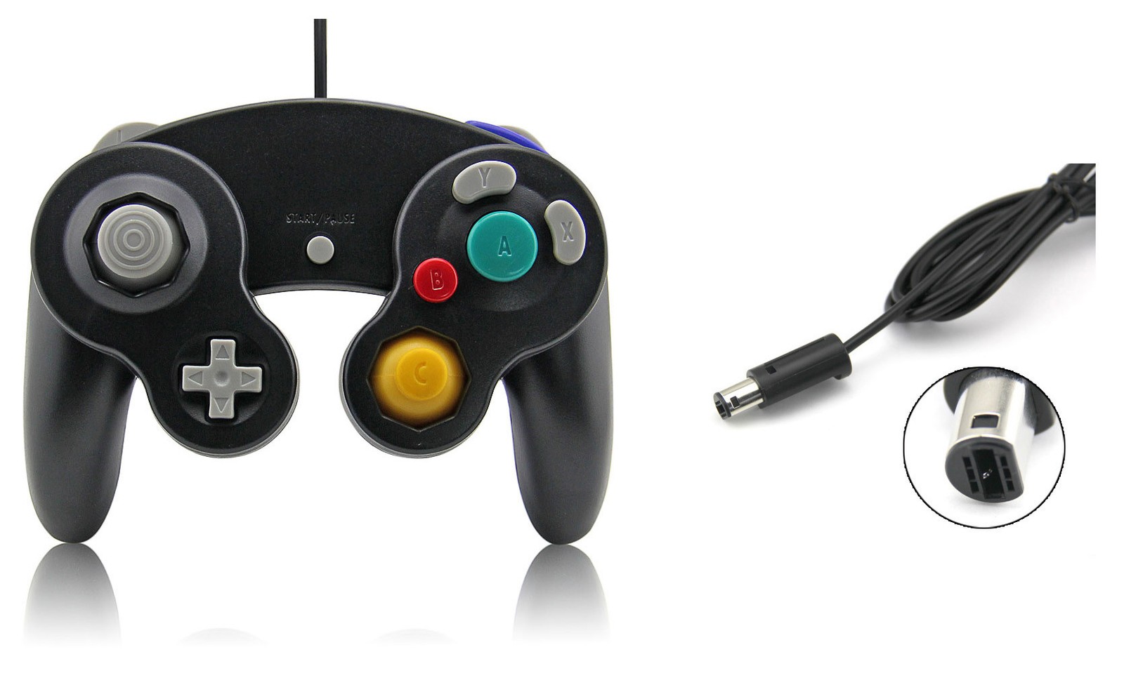Manette Pad Joystick filaire Pour Console Nintendo GameCube & Wii - Noir