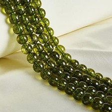60pcs 6mm Natural Peridot Beads Gemstone Beads Round Loose Beads for J