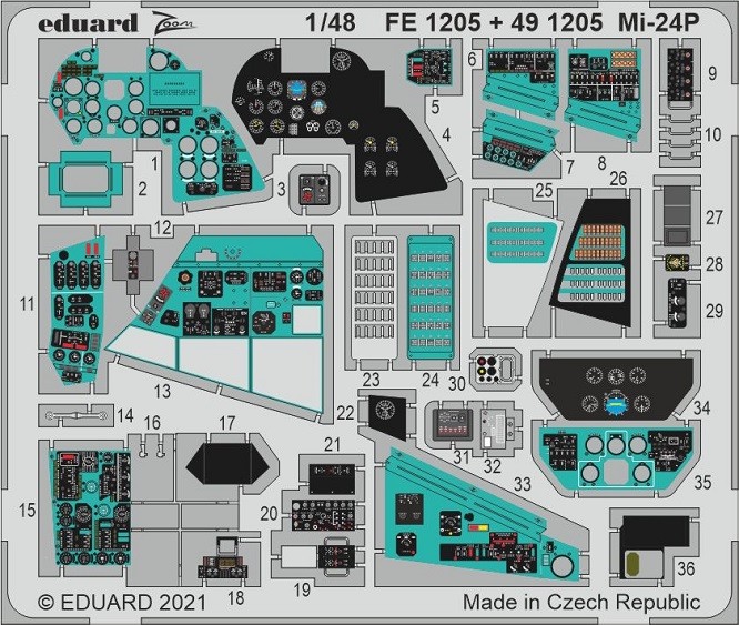 Eduard Accessories FE1205 - 1:48 Mi-24P 1/48 For ZVEZDA - New