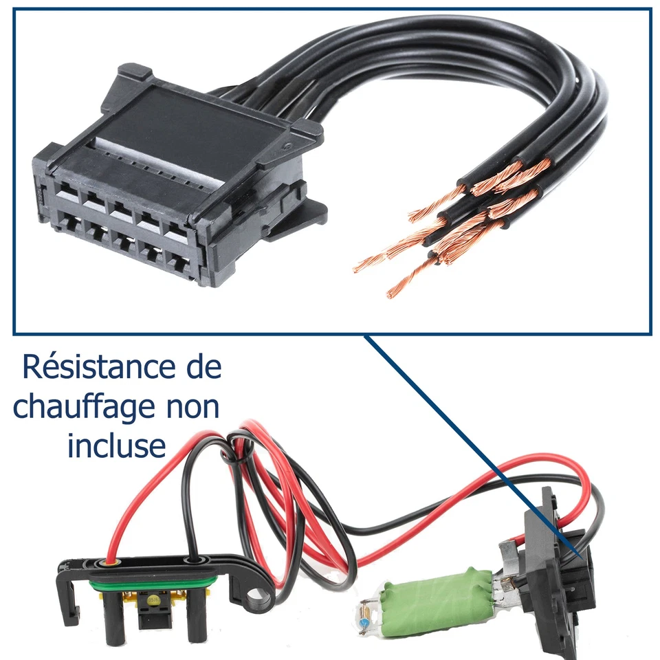 Prise résistance de chauffage pour Renault Clio III-Twingo II-Kangoo 7701067951 - Immagine 2 di 4