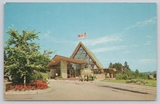 Vintage Bell Museum Baddeck Nova Scotia Canada Flag Chrome Postcard 1960s