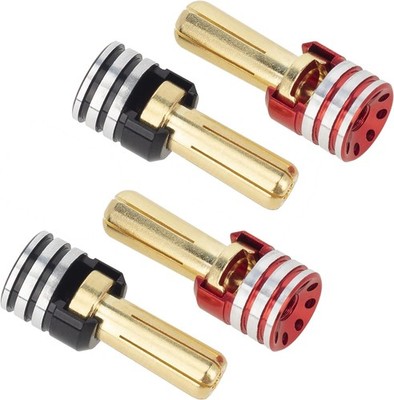 4Pcs RC Battery Heatsink Bullet Plug Connectors & Grips for 1/10 RC Crawler C...