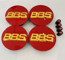 Bbs Gold Red Center Caps 70mm And Black Valve Caps