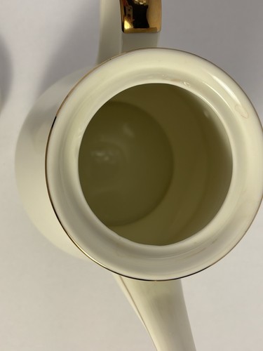 Olla con tapa de porcelana marfil dorada vintage ROYAL LIMITED Holly Holiday Christmas - Imagen 11 de 12