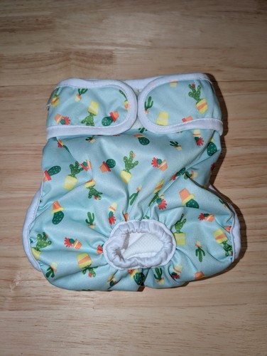 Pet Magasin Cute Cactus Print Washable Dog Diaper w/ Waterproof Layer SZ M