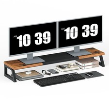 Dual Monitor Stand Riser, 39 Inch Large Computer Monitor Stand for 2 Monitors...
