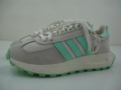 Women's sz 6.5 Adidas Retropy E5 White Pulse Mint HQ4385 Running Shoes Sneakers