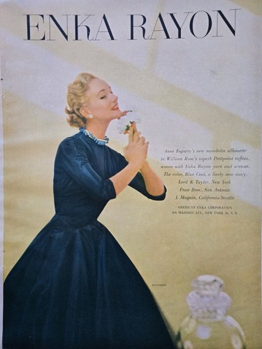 1953 Women's William Rose Enka Rayon dress Vintage fashion ad - Picture 1 of 1