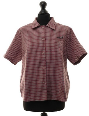 Jack Wolfskin Damen Outdoor Bluse L rot kariert Kurzarm