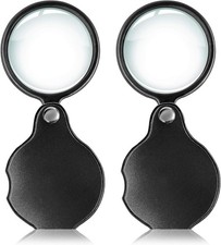 2pcs 10x Pocket Magnifying Glass Set - Perfect for Reading, Hobbies, and Science
