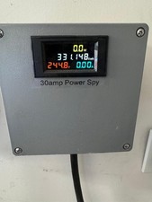 NEMA L6-30P to L6-30R Power Monitor Box with Digital Display 30A 250V