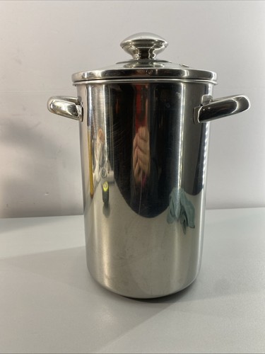 William Sonoma Stainless Asparagus Corn Steamer Basket + Lid Heavy Duty  10x8