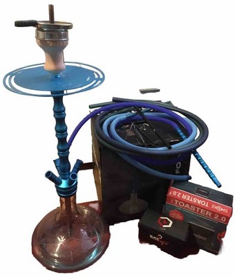 KOMPLETTSET Shisha/Toaster/Schlauch/Kohle/Rohr Cyborg Ginyu Force Hookah Blau