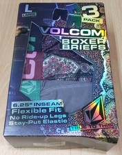 New Volcom Men's Size L Boxer Briefs 3-Pack True to This 6.25" Inseam Stay Put