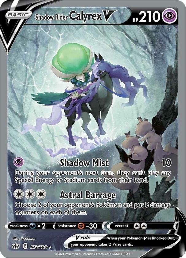 Shadow Rider Calyrex V - 172/198 - Pokemon Chilling Reign Alternate Art NM
