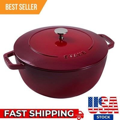 HOT SELLING Staub Cast Iron 5.25 qt Essential French Oven - Cherry