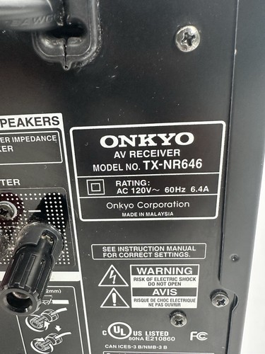 Onkyo TX-NR626 7.2 Ch HDMI 4K WiFi Bluetooth Home Theater Receiver Stereo PARTS - Picture 13 of 15