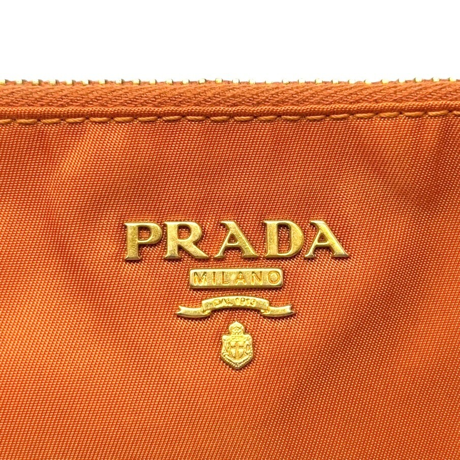 PRADA Vintage Logo Mini Shoulder Bag Pochette Pouch Orange