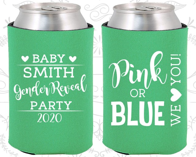 Baby Shower Koozies Koozie Decorations (90012) Pink Or Blue, Gender Reveal eBay