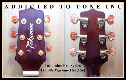 Takamine Pro Series TP0508 Tuner / GB7 / Gold w Oval Amber Buttons - Picture 4 of 24
