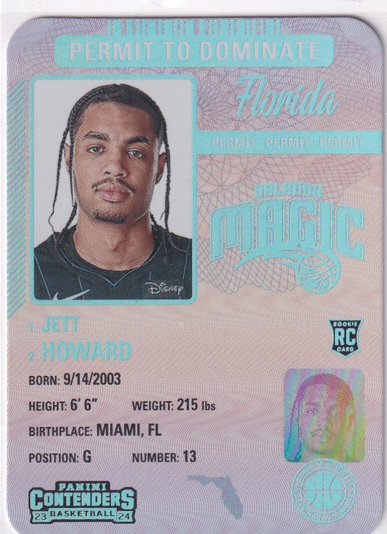2023-24 Panini Contenders NBA 15 Jett Howard Permit to Dominate Rookie Hit SSP