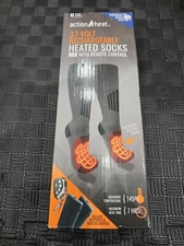 Action Heat 3.7 Rechargable Heated  Unisex Heated Wool Socks S/M New