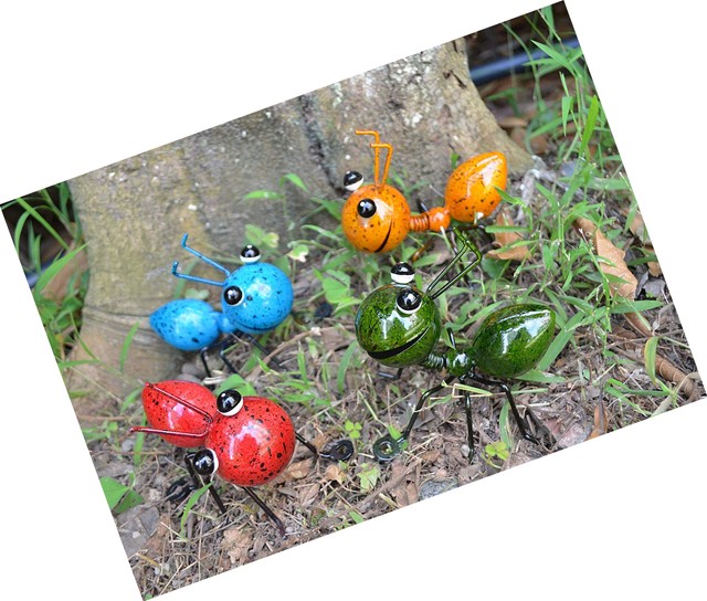 4 Metal Ants Set Garden Design Wall Decoration Backyard Sculpture
