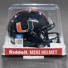 Miami Hurricanes Speed Mini Helmet Riddell NCAA 2024 Black Alternate New!
