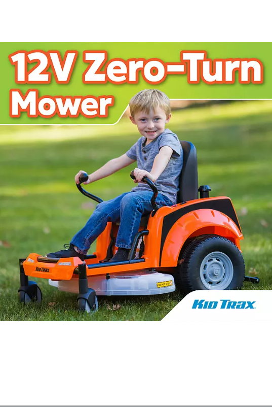 Kid Trax Zero Turn Lawn Mower 12-Volt Ride-On, 360° Spins