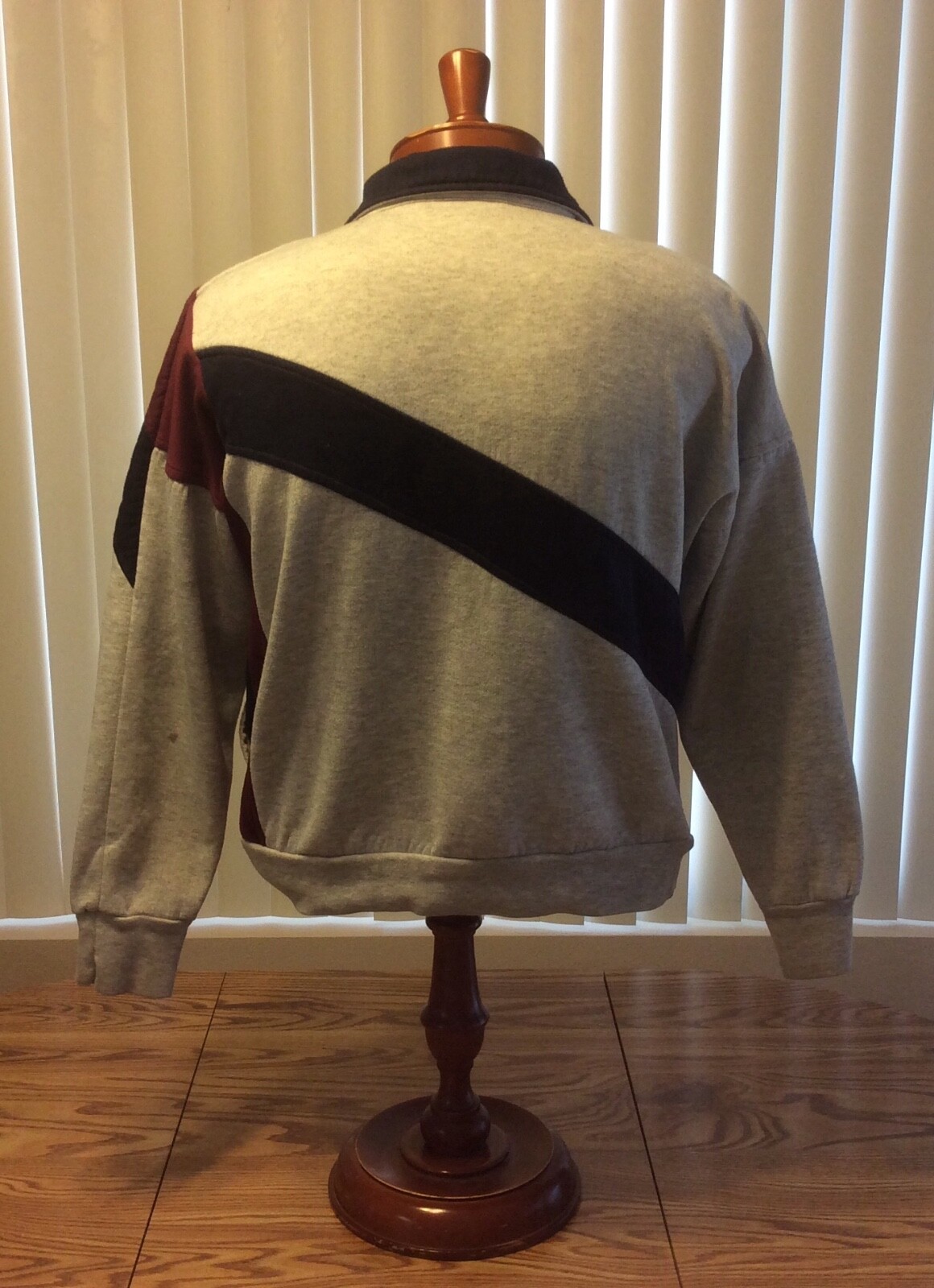 Giacca riscaldamento pista tennis pony vintage blocco colore zip davanti misto cotone media