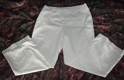 J Jill Women's Pants Size 14P Genuine Fit At Waist 100% Cotton Ivory