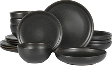 Beckett Stoneware Matte Reactive Glaze 16 Piece (Service for 4) Plates and Bowls