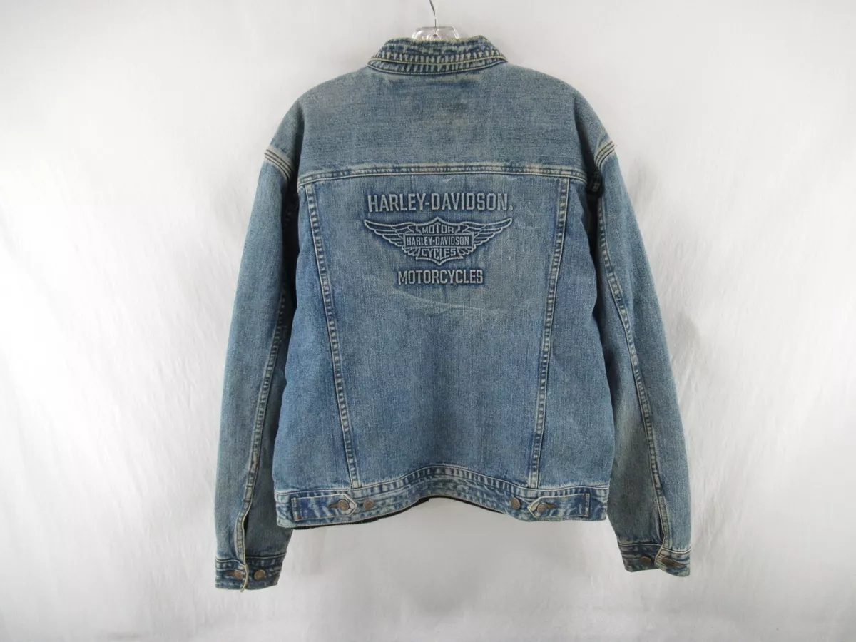 Harley davidson denim jacket ebay cheap