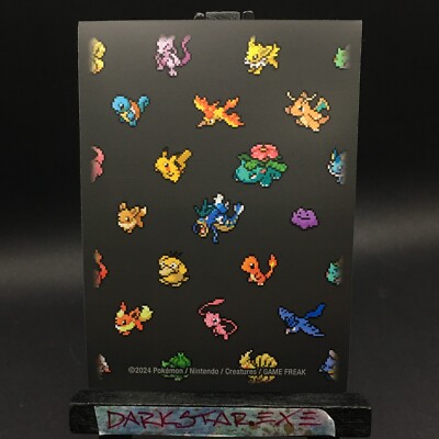 x1 Kanto Pixel Pokemon Sleeve Black Pokemon Center Japan New Unplayed