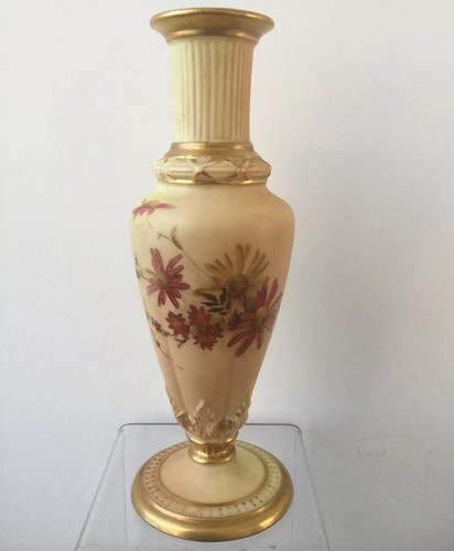 Royal Worcester Blush Porzellan Vase handbemalt datiert 1897