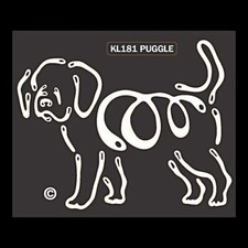 Puggle K Line Dog Breed Window Tattoo Decal