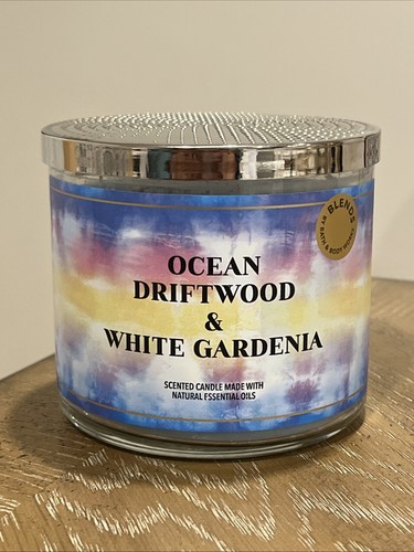 Bath & Body Works OCEAN DRIFTWOOD WHITE GARDENIA 3-Wick Candle 14.5 oz NEW