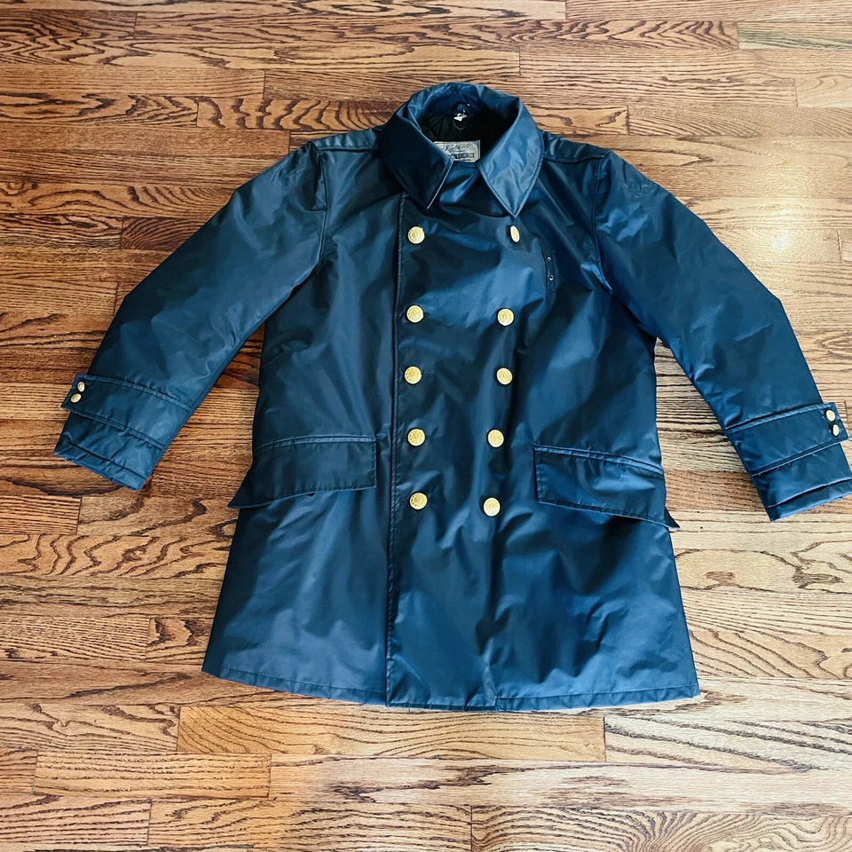 Vintage Blauer Nylolite Police Navy Blue Coat Jacket Gold Buttons Mens Sz 42R - Image 3 of 4