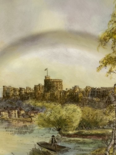 Plato Castillo de Windsor Real Worcester pintado a mano artista firmado RARO - Imagen 5 de 9