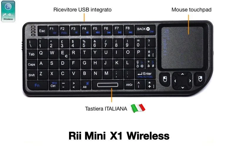 Rii Mini X1 Wireless - Mini Tastatur Mit Maus Für Smart TV, Mini PC, TV Box, PC - Bild 2 von 4