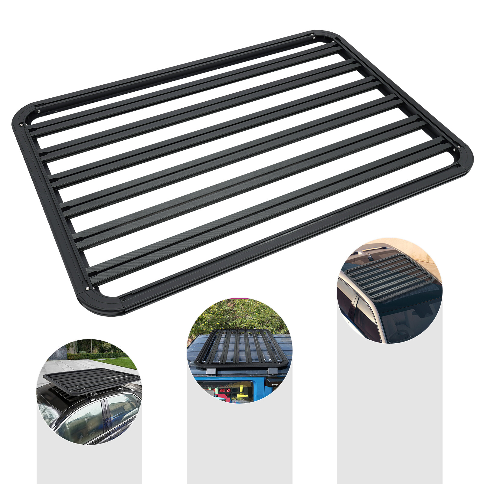 63"x43" Platform Flat Roof Rack Cargo Luggage Carrier Aluminum For Most SUVs New