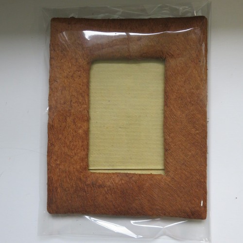 Picture Photo Frame Hand Made Paper & Coconut Fiber Freestanding Natural Decor - Picture 2 of 9