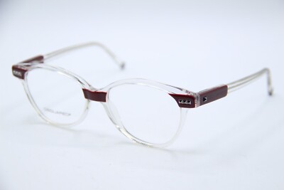 NEW DSQUARED2 DQ5080 071 BURGUNDY CLEAR AUTHENTIC DESIGNER EYEGLASSES 53-15