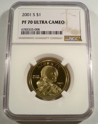 2001-S NGC PF70UCAM PROOF SACAGAWEA DOLLAR ULTRA CAMEO PR 70 $1