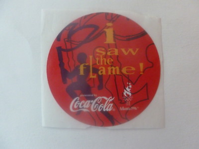 I SAW THE FLAME COKE COCA-COLA 1996 ATLANTA OLYMPICS STICKER