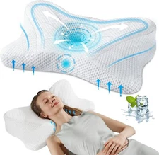 Contour Neck Pillow Neck Relief Ergonomic Cervical Pillow Memory Foam Bed Pillow