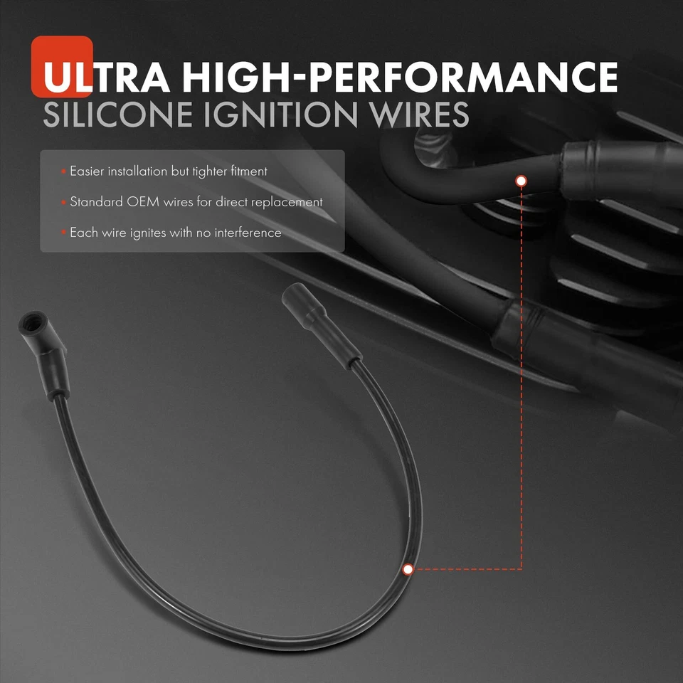 8 juegos de cables de bujías para Chevrolet Malibu Buick Century Pontiac Bonneville Foto 3 de 4