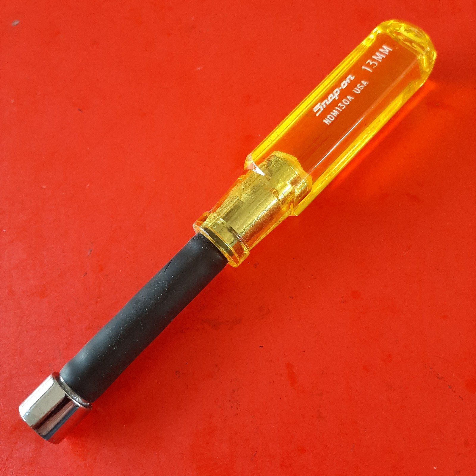 Snapon Tools Metric 13mm Clear Yellow Handle Insulated Nut Driver USA
